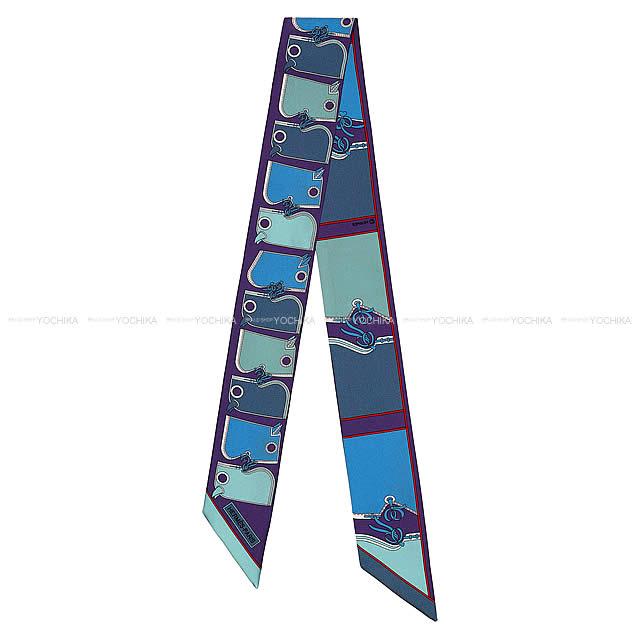 2019年春夏 エルメス ツイリー スカーフ "カマイユ" ヴァイオレット/アズール/セラドン シルク 新品