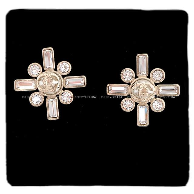 2019年 春夏 CHANEL シャネル クロスモチーフ ココマーク パール ラインストーン ピアス AB0641 新品