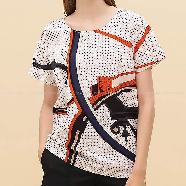 HERMES エルメス レディース プリント Tシャツ ''Washington’s carriage'' #34