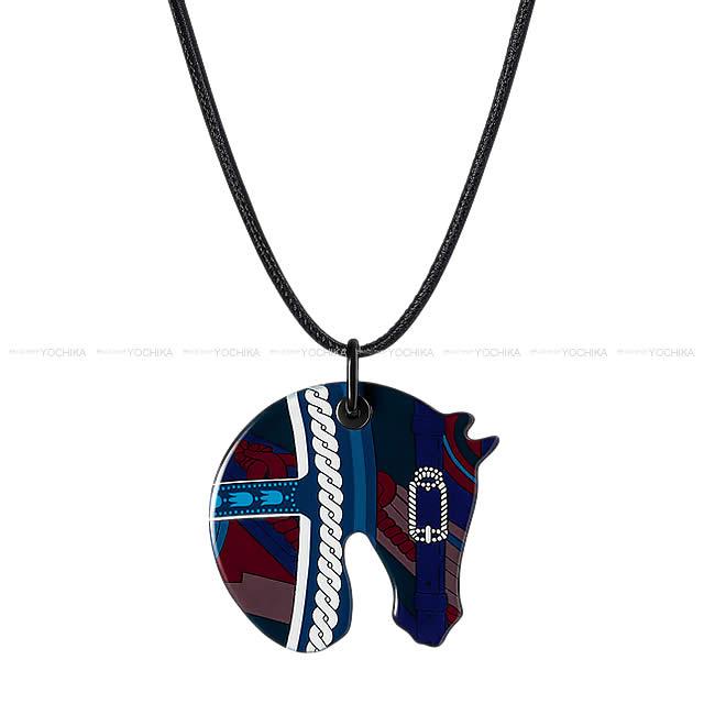 HERMES エルメス ペンダント ネックレス プリント エナメル スモール PM "タ