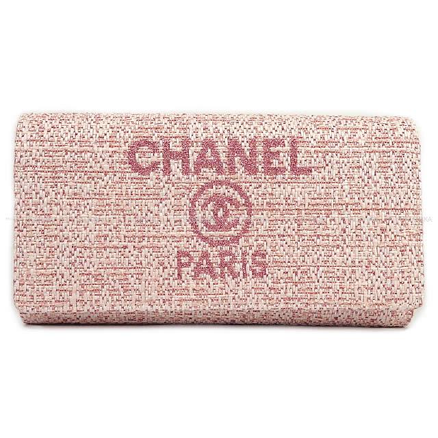 2019年 クルーズ 新作 CHANEL シャネル ドーヴィル フラップ 長財布 ラメベビーピンク A81976 新品未使用