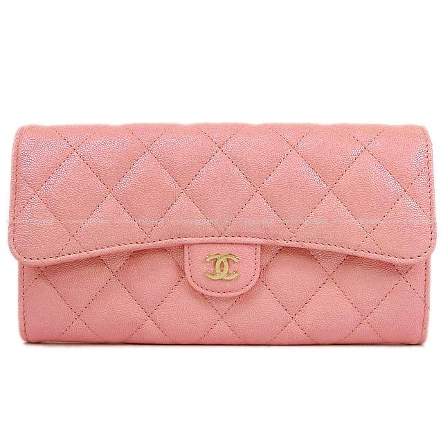 CHANEL シャネル マトラッセ ココマーク フラップ 長財布 メタリックピンク グレインドカーフ A80758 新品