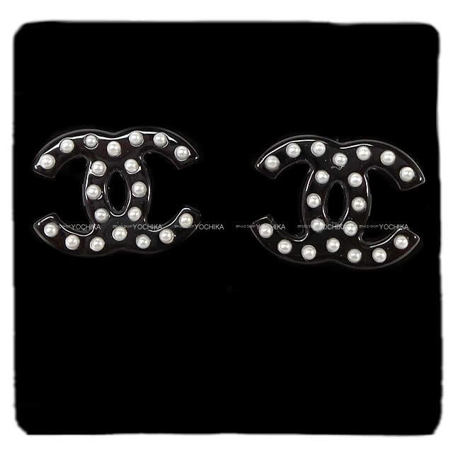 2019年春夏 新作 CHANEL シャネル キャンディ パールイン ココマーク ピアス 黒 AB1731 新品