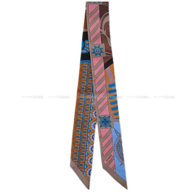 HERMES エルメス ツイリー スカーフ "クレタの幾何学" エトープXマロンXシエル シルク100% 新品未使用