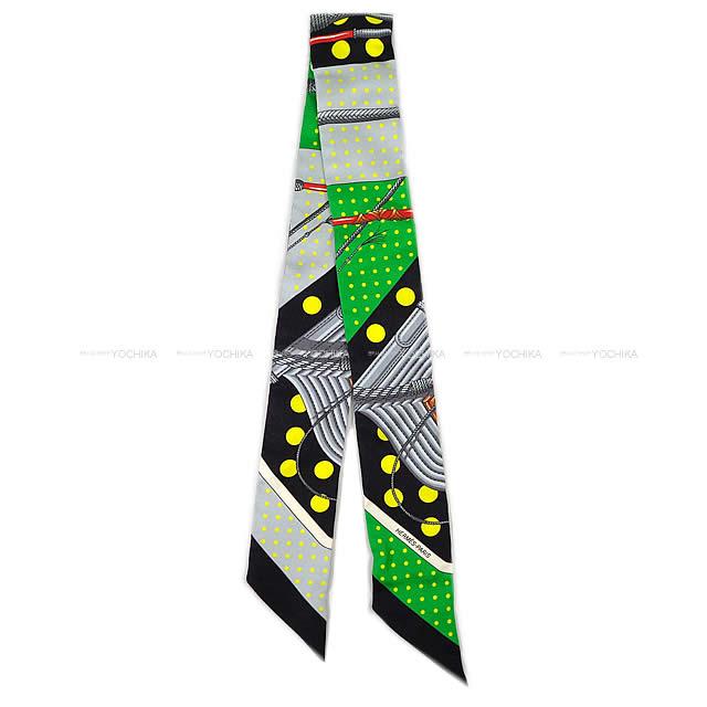 HERMES エルメス ツイリー スカーフ "クリック・クラック・ドット" 黒(ブラック)