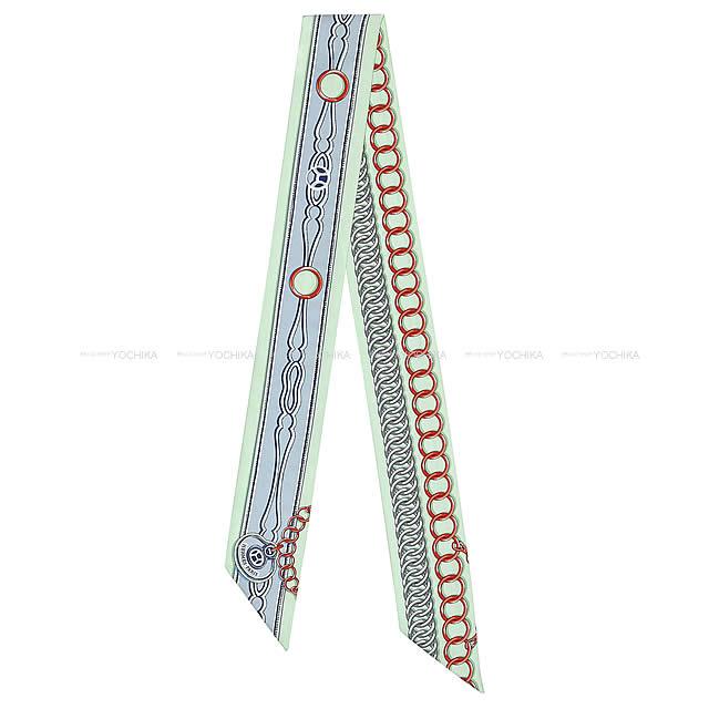 2019年春夏 新作 HERMES エルメス ツイリー スカーフ "マイヨン"ヴェールドー/シエル/レッド シルク100% 新品