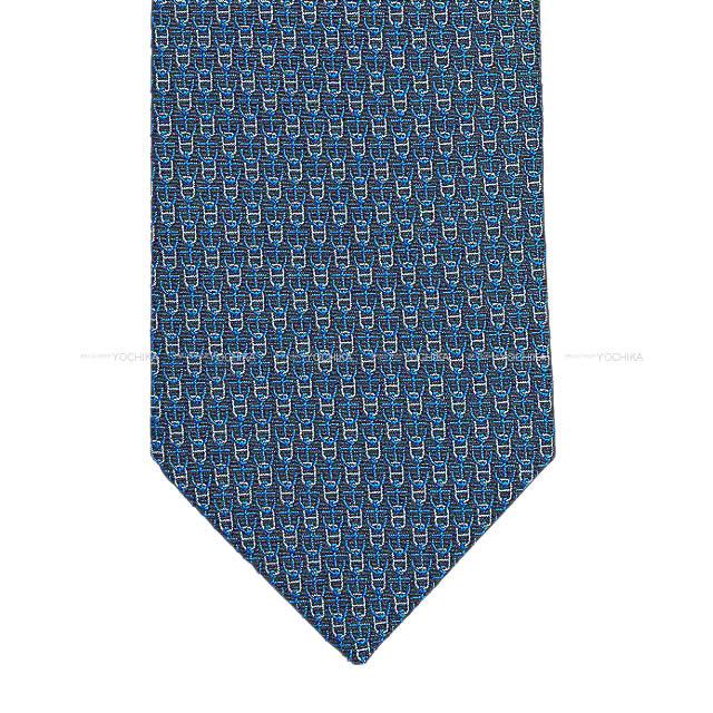 2019年 春夏 新作 HERMES エルメス ネクタイ "エジーヌ" 黒(ブラック)Xブルー