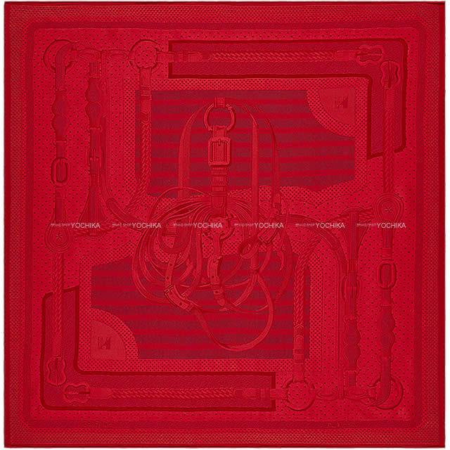 HERMES エルメス ジャガード カレ90 "コーチング" ルージュピマン シルク100% 新品