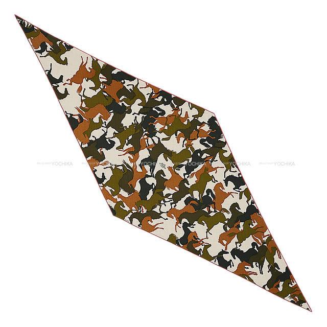 2019年春夏 新作 HERMES エルメス ストール スカーフ 菱型 ロザンジュGM "馬のカモフラージュ" 新品未使用