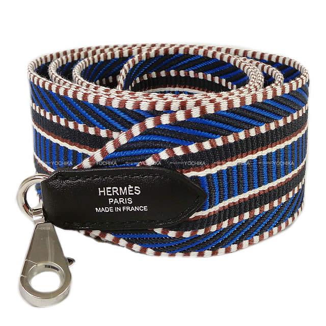 エルメス ストラップ "バンドリエール サングル カヴァル 50mm" 85cm ブルーゼリージュXブルーインディゴ 新品