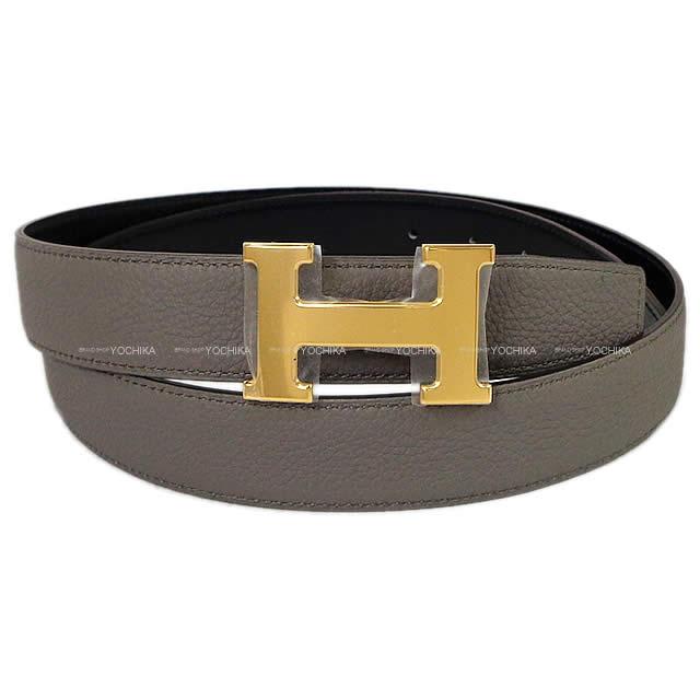 HERMES エルメス メンズ "コンスタンス 32" リバーシブル Hベルト #85 グリムエット