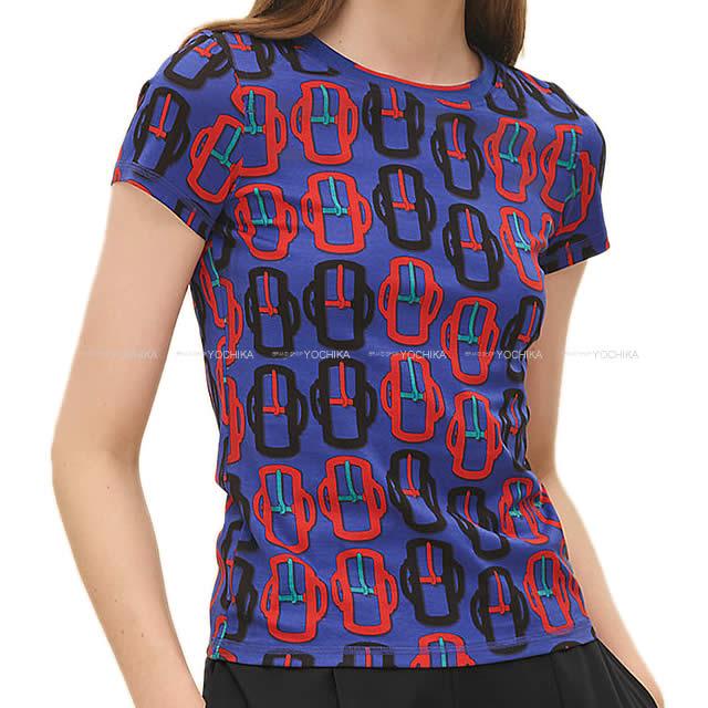 2019 春夏 新作 HERMES エルメス Tシャツ カットソー "モダンなバックル" バックル柄 #38 新品