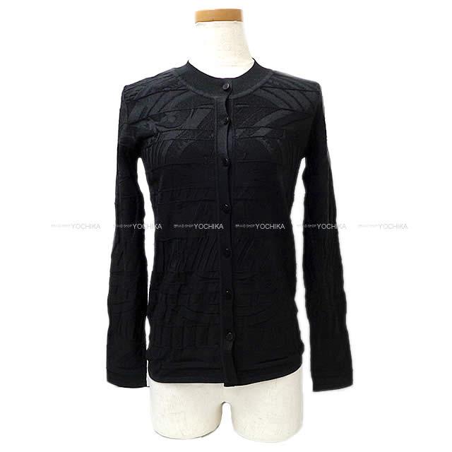 HERMES エルメス レディース  ジャガード カーディガン "新たなる占星術" 黒(ブラック) #36 新品