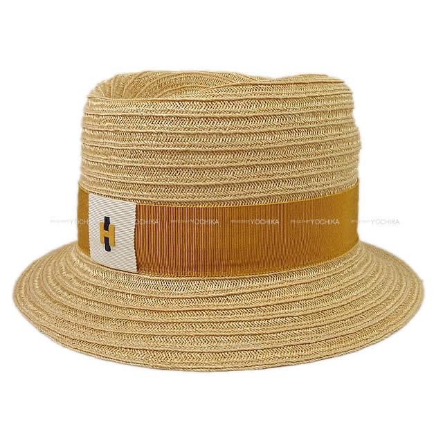 HERMES エルメス レディース ストローハット 帽子 "ノラ" #58 ナチュラル 麻100% 新品