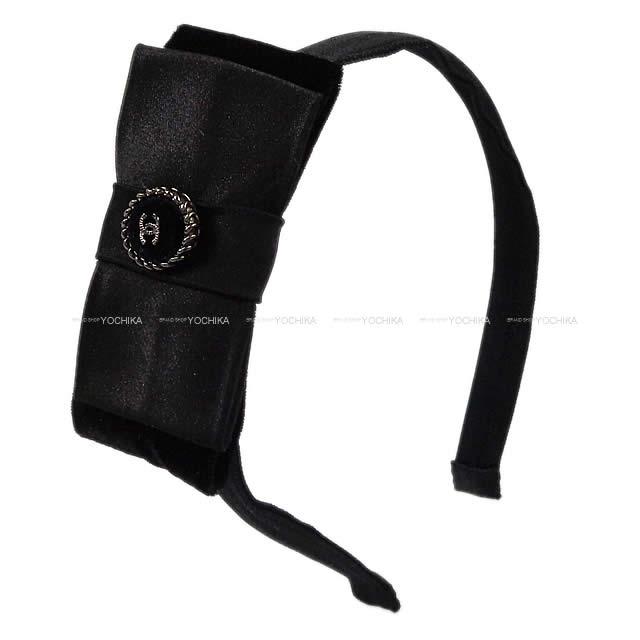 CHANEL シャネル リボン カチューシャ ヘアアクセサリー 黒 シルク/レーヨン A53773 新品