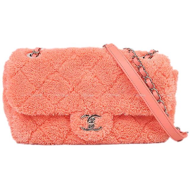 CHANEL シャネル マトラッセ チェーン ショルダー フラップ バッグ サーモンピンク