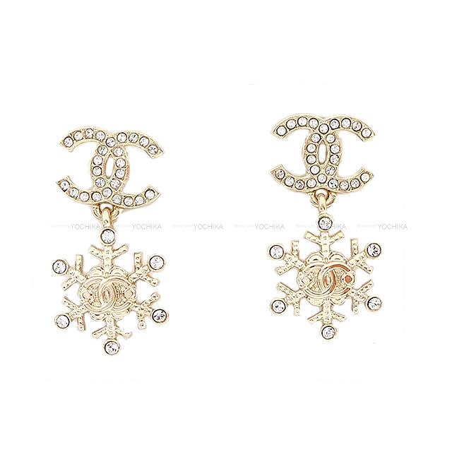 2019年 秋冬 新作 CHANEL シャネル スノークリスタル ココマーク ぶらさがり ピアス ゴールド AB2528 新品