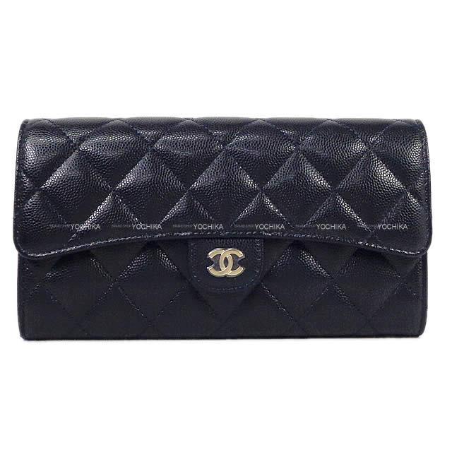 CHANEL シャネル クラシック マトラッセ フラップ 長財布 ネイビー AP0241 新品