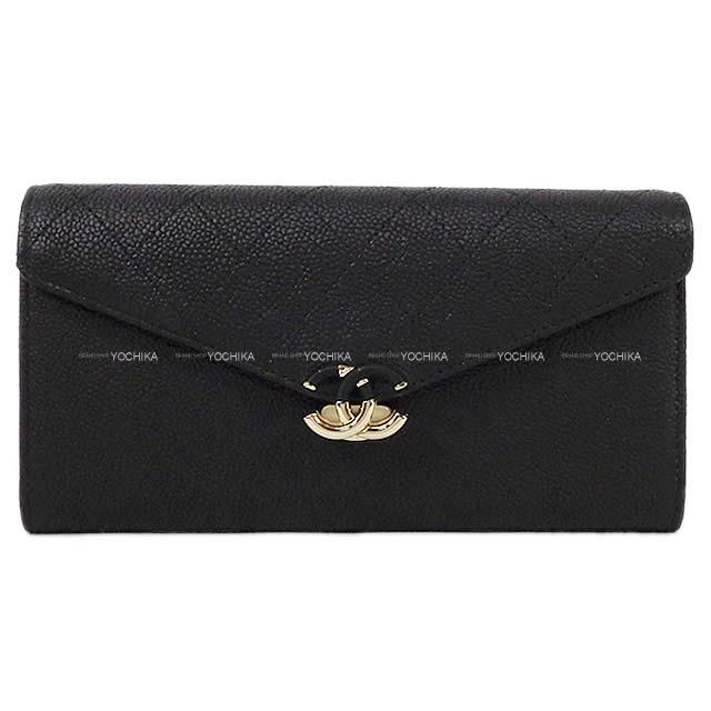 CHANEL シャネル コイルココマーク マトラッセ フラップ 長財布 黒/ピンクベージュ グレインドカーフ A84409 新品