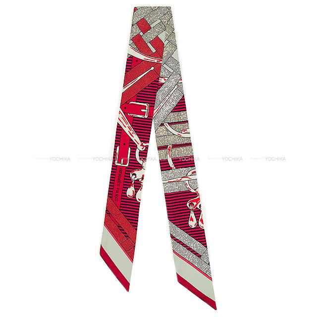 HERMES エルメス ツイリー スカーフ "Mors a jouets chemise" ルージュXボルドー