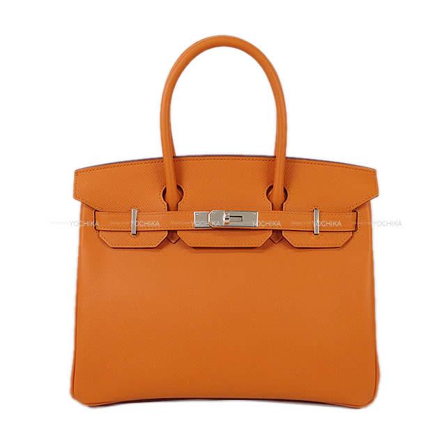 HERMES エルメス ハンドバッグ バーキン30 アプリコット エプソン シルバー金具 展示新品
