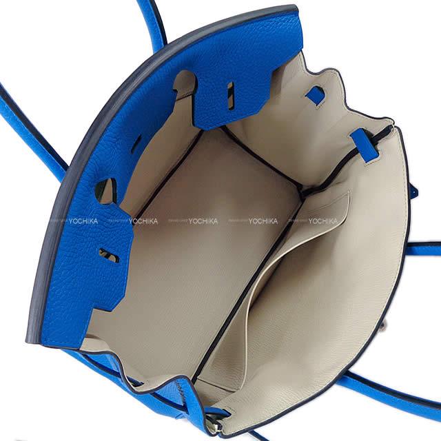 HERMES エルメス ハンドバッグ バーキン30 ヴェルソ ブルーゼリージュ/ベトン トリヨン シルバー金具 新品