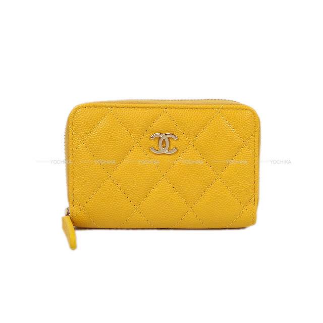 CHANEL シャネル マトラッセ  コイン カードケース イエロー キャビアスキン A84511 新品未使用