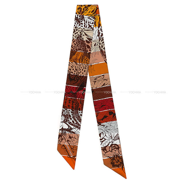 HERMES エルメス ツイリー スカーフ "ジャングル・ラヴ・レインボー" ブルン