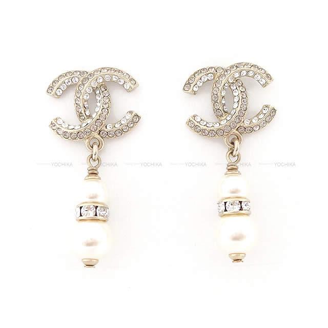 2019 秋冬 新作 CHANEL シャネル ココマーク ストラス ダブルパール ぶらさ