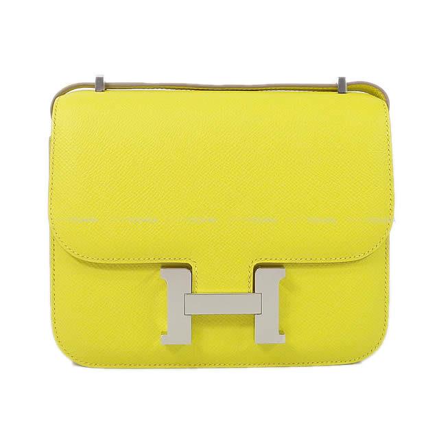 HERMES エルメス ショルダーバッグ コンスタンス 3 ミニ 18 ライム エプソン シルバー金具 新品