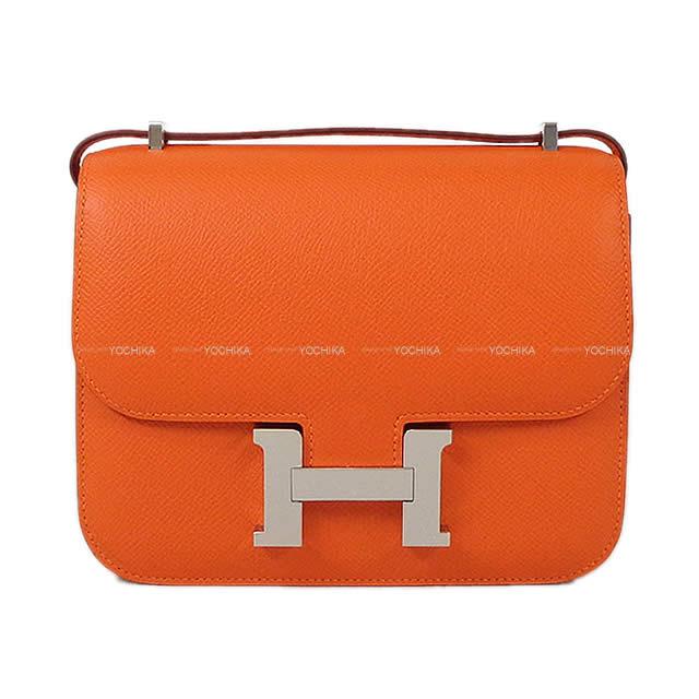 HERMES エルメス ショルダーバッグ コンスタンス 3 ミニ 18 フーオレンジ エプソン シルバー金具 新品
