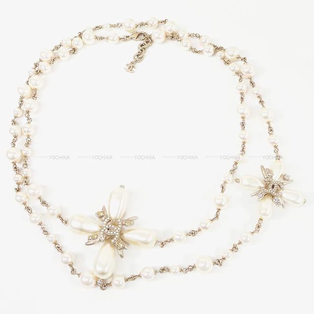 2014年 CHANEL シャネル クロス パール ココマーク ロング ネックレス パ