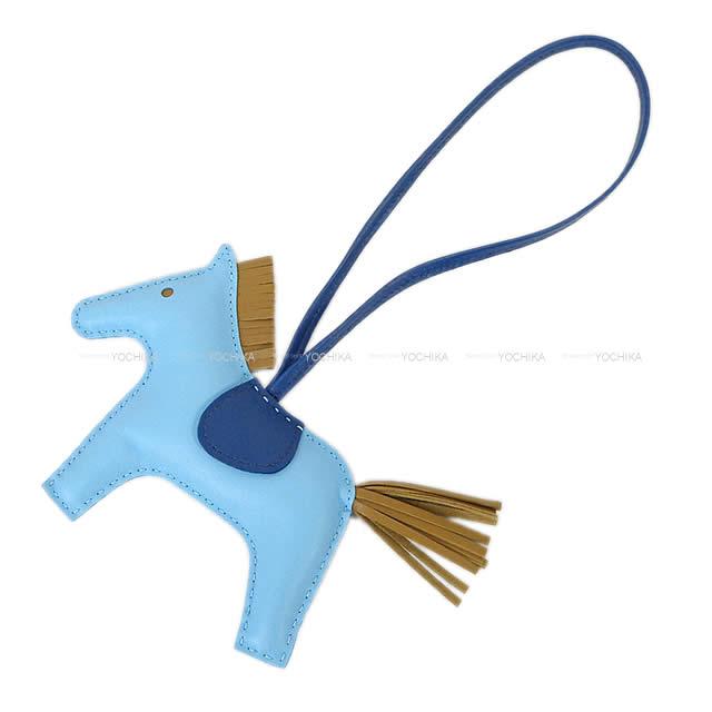HERMES エルメス バッグチャーム "ロデオ/RODEO" MM セレステXブルーマルテ