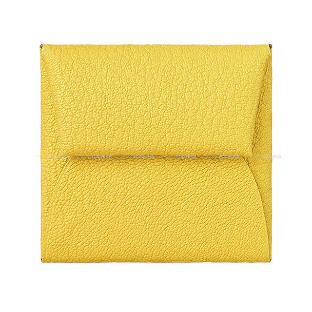 HERMES エルメス コインケース バスティア ジョーヌナポリ シェーブル シルバー金具 新品