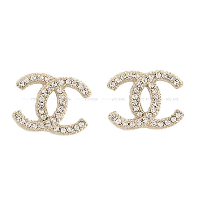 CHANEL シャネル ロープフレイム ラインストーン ココマーク ピアス ゴールド AB2638 新品