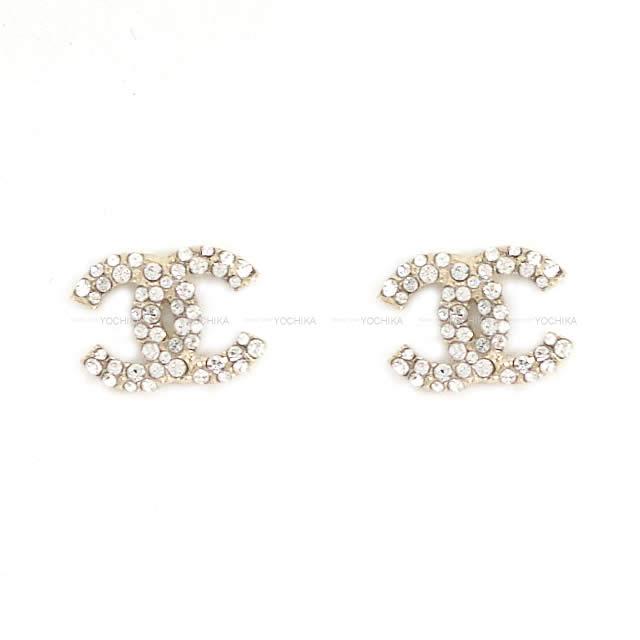 2020年 クルーズ 新作 CHANEL シャネル ラインストーン ココマーク ピアス ゴールド金具 AB3168 新品