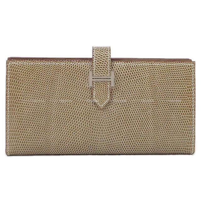 HERMES エルメス 長財布 ベアンスフレ フィセル リザード シルバー金具 新品未使用