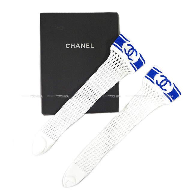 CHANEL シャネル 2019 クルーズライン レディース スポーティ ネット ソックス 靴下 白 ナイロン 新品未使用