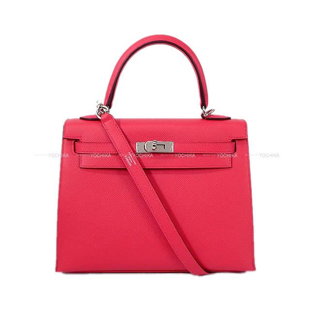 HERMES エルメス ハンドバッグ ケリー25 外縫い ローズエクストリーム エプソン シルバー金具 新品