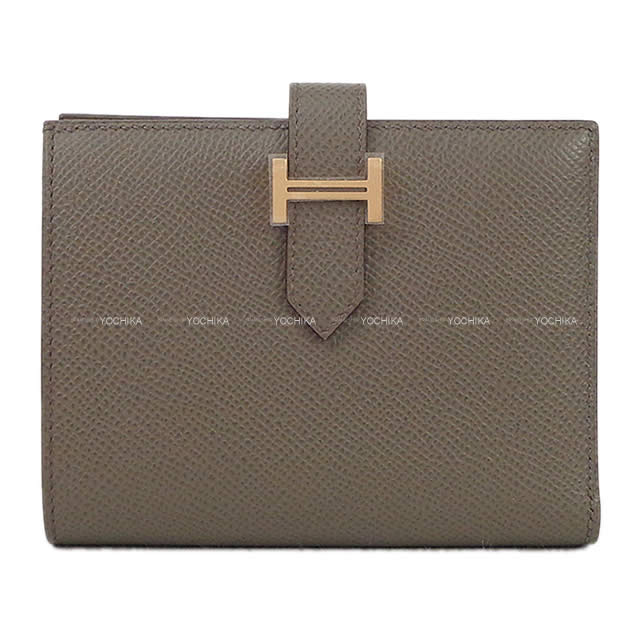 HERMES エルメス 財布 ベアンコンパクト エタン エプソン ローズゴールド金具 新品