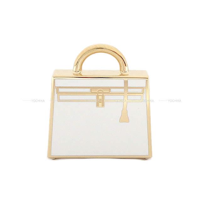 HERMES エルメス チャーム ペンダント トップ キュリオジテ ケリー キュリオシー 白(ホワイト) ゴールド金具 新品