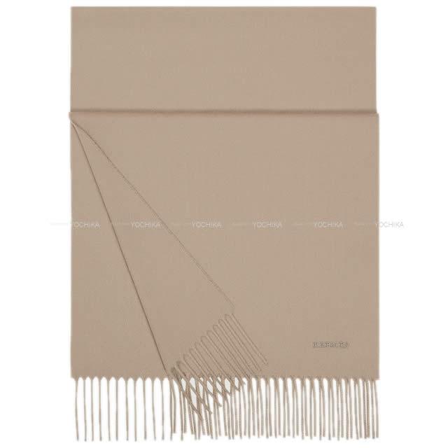 HERMES エルメス ロゴマフラー "Unie Brod'ee" ベージュ カシミヤ100% 新品