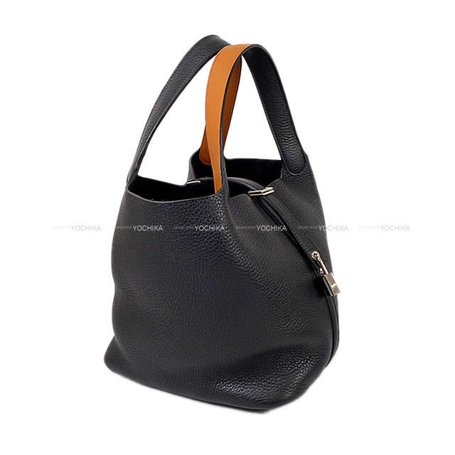 HERMES エルメス ハンドバッグ ピコタンロック エクラ 22 MM 黒(ブラック)Xトフィー
