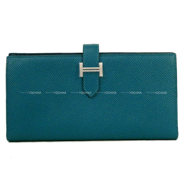 HERMES エルメス 長財布 ベアンスフレ ヴェルソ ヴェールボスフォールXディープブルー エプソン シルバー金具 新品