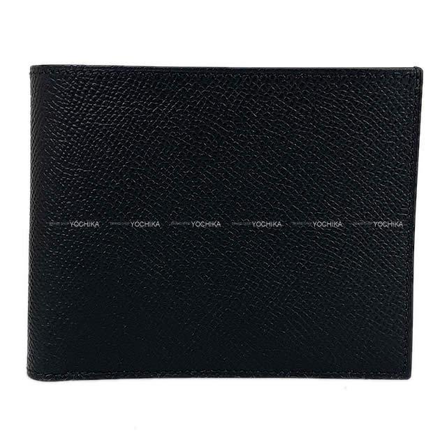 HERMES エルメス 二つ折 コンパクト 財布 シチズン ツイル 「カレキューブ」 黒(ブラック)