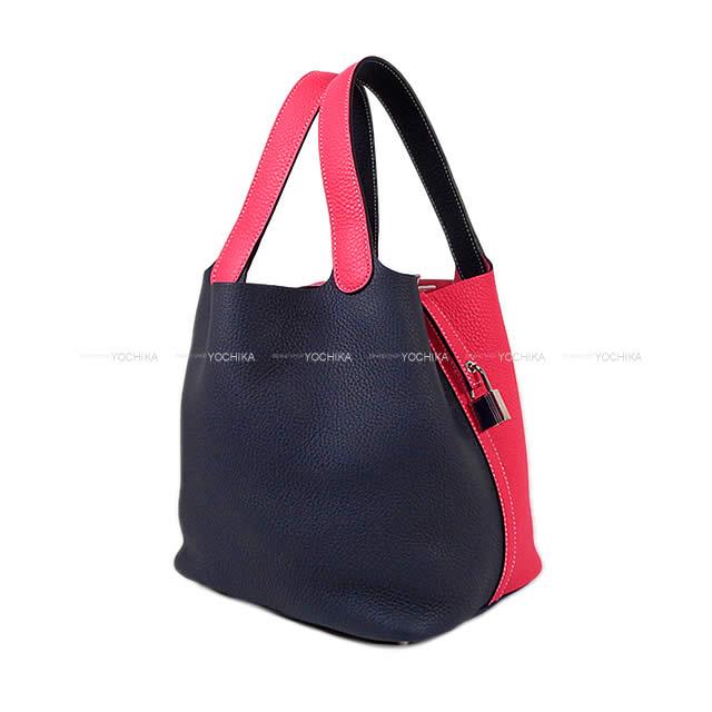 HERMES エルメス ハンドバッグ ピコタンロック カザック 22 MM ローズエクストリームXブルーニュイ トリヨン 新品