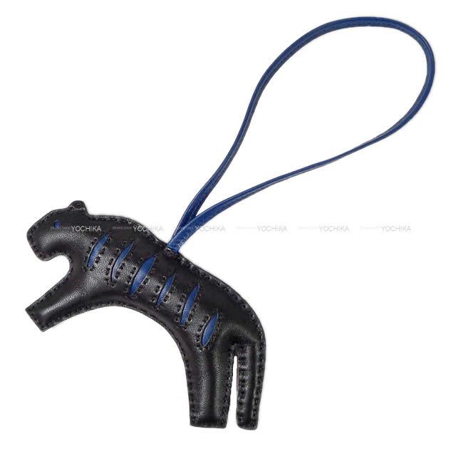 2019年秋冬 新作 HERMES エルメス バッグチャーム "ルールー" 黒(ブラック)/ブルーサフィール アニューミロ 新品