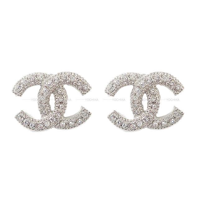 2019年 新作 CHANEL シャネル フラワー ラインストーン ココマーク ぶらさがり ピアス AB2322 新品