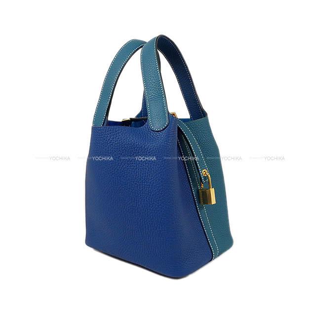 エルメス ハンドバッグ ピコタンロック 18 PM カザック ヴェールボスフォール/ディープブルー トリヨン 新品