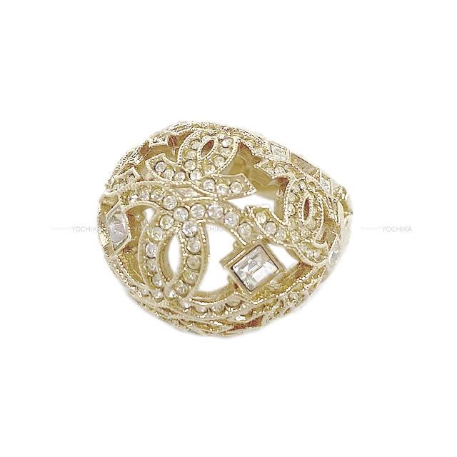 CHANEL ドーム型 ラインストーン ココマーク ストラス リング 指輪 ゴールド ゴールド金具 新品未使用